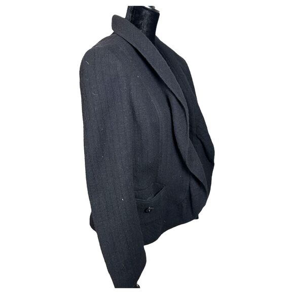 Burberry London Black Cashmere Wool Open Blazer Style Jacket Size 8 - Picture 4 of 8